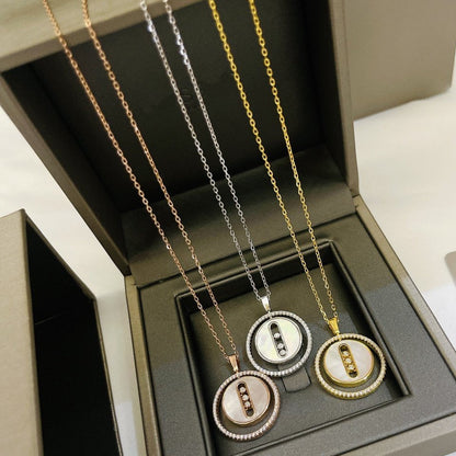 [AuraEcho]LUCKY MOVE MM NACRE BLANCHE DIAMOND NECKLACE