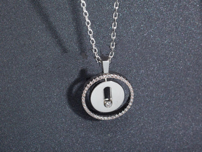 [AuraEcho]LUCKY MOVE PM NECKLACE SILVER DIAMOND
