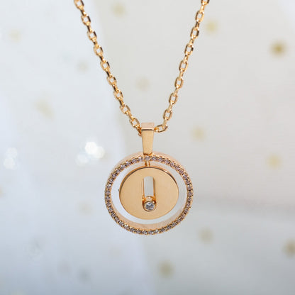 [AuraEcho]LUCKY MOVE PM NECKLACE PINK GOLD DIAMOND