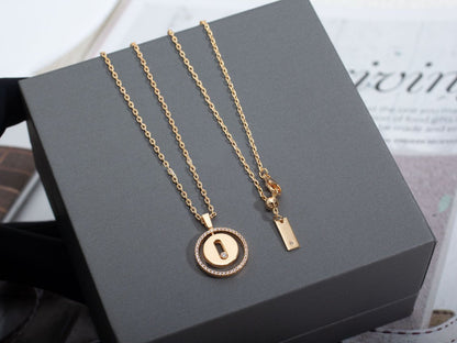 [AuraEcho]LUCKY MOVE PM NECKLACE PINK GOLD DIAMOND