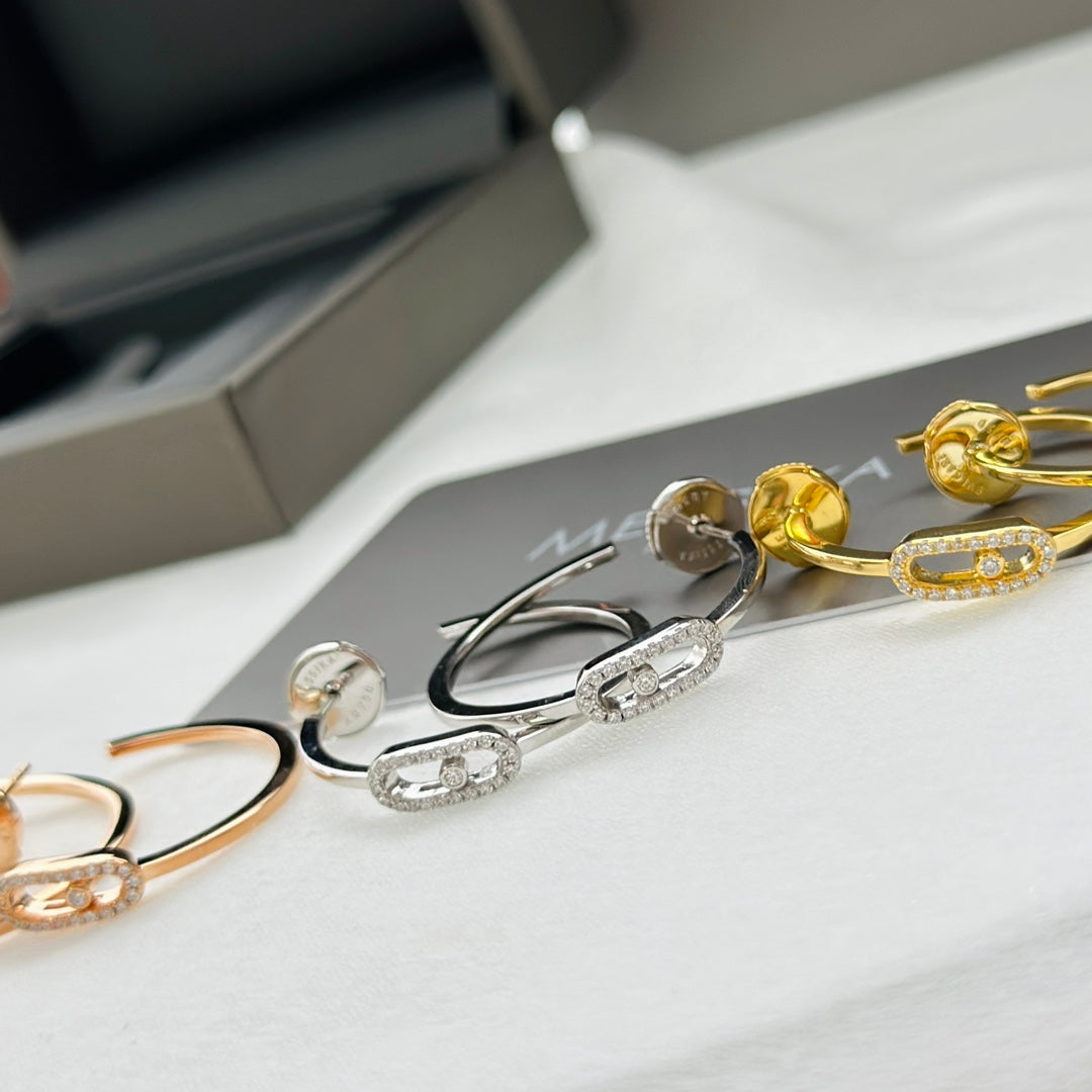 [AuraEcho]CREOLES MOVE UNO PM DIAMOND EARRINGS