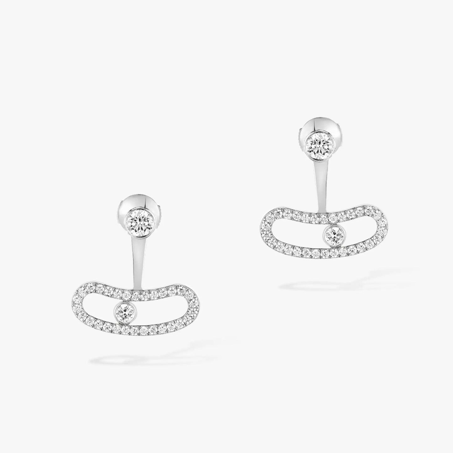 [AuraEcho]MOVE UNO SILVER DIAMOND EARRINGS