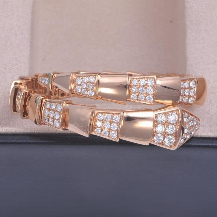 [AuraEcho]SERPENTI WIDE BRACELET PINK GOLD DIAMOND