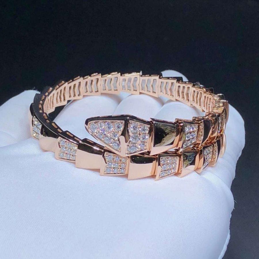 [AuraEcho]SERPENTI WIDE BRACELET PINK GOLD DIAMOND