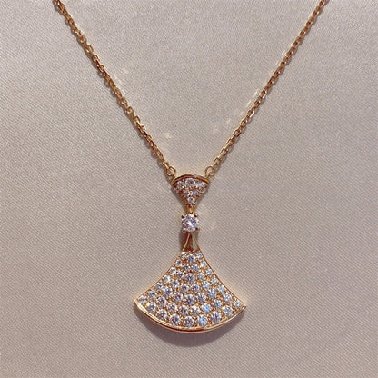 [AuraEcho]DREAM NECKLACE PINK GOLD FULL DIAMOND