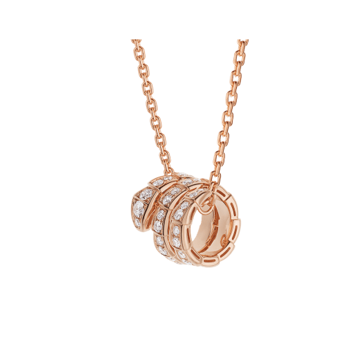 [AuraEcho]SERPENTI PINK GOLD NECKLACE DOUBLE RING DIAMOND