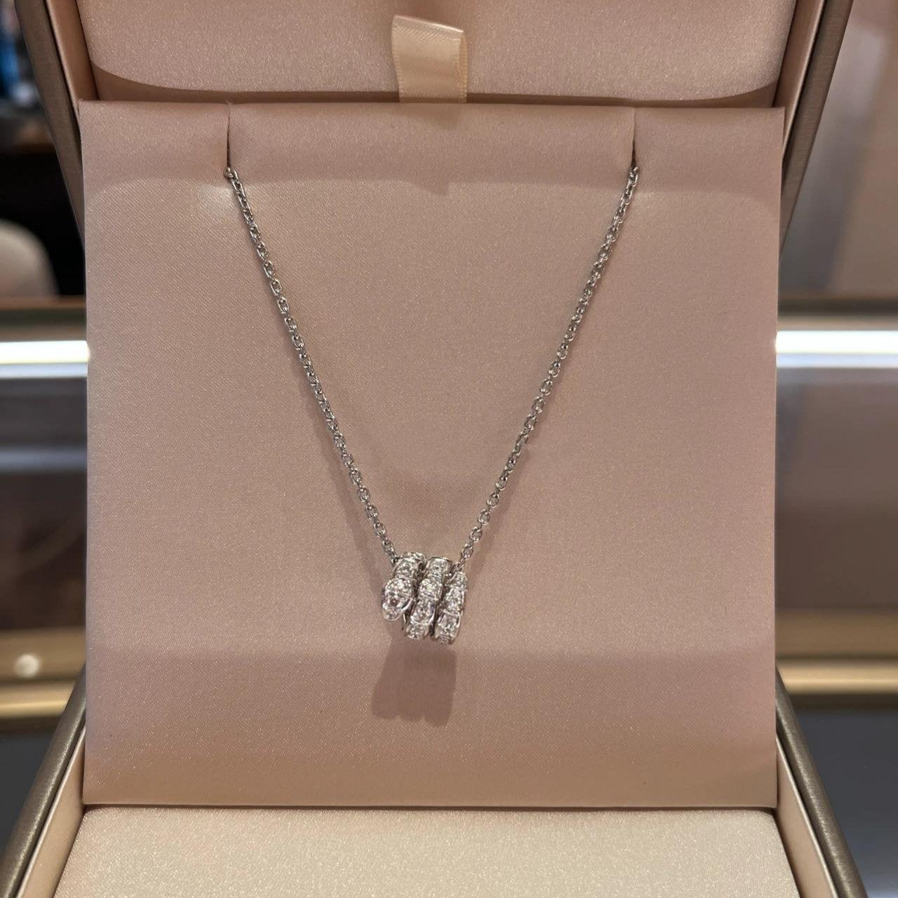 [AuraEcho]SERPENTI  NECKLACE DOUBLE RING DIAMOND