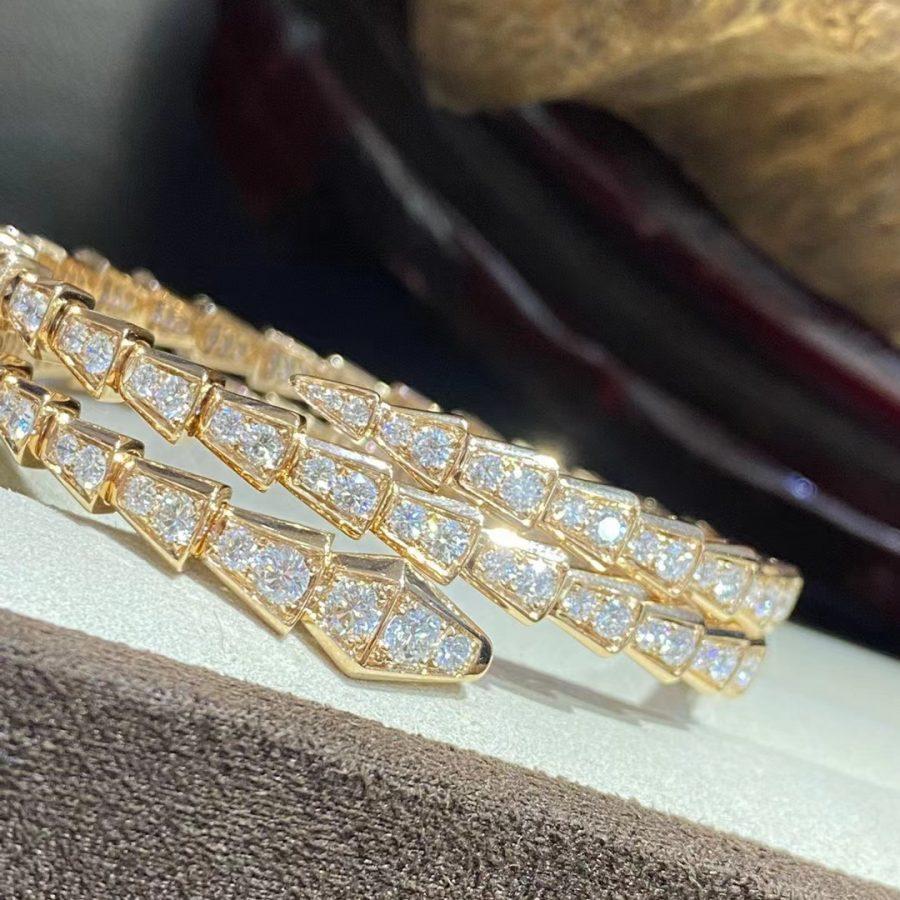[AuraEcho]SERPENTI BRACELET GOLD DIAMOND DOUBLE ROW