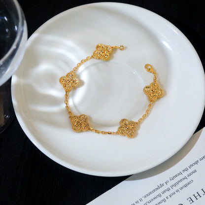 [AuraEcho]CLOVER 5 MOTIFS BRONZING BRACELET