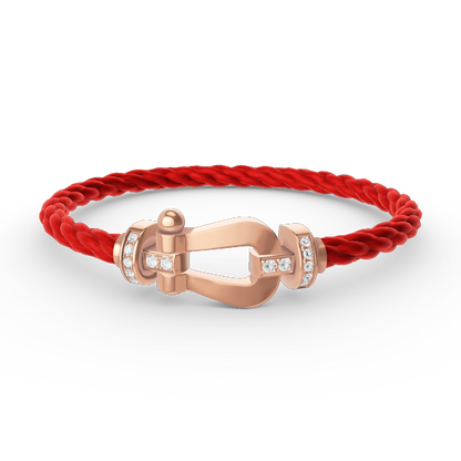 [AuraEcho]FORCE LARGE HORSESHOE HALF DIAMOND BRACELET ROSE GOLD