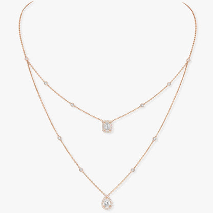 [AuraEcho]MY TWIN 2 ROW DIAMOND NECKLACE