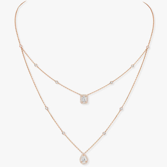 [AuraEcho]MY TWIN 2 ROW DIAMOND NECKLACE