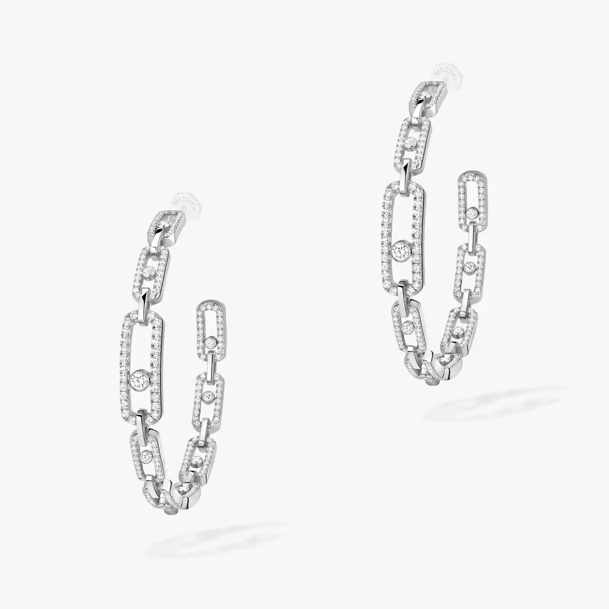 [[AuraEcho]Move Link Diamond Hoop Earrings