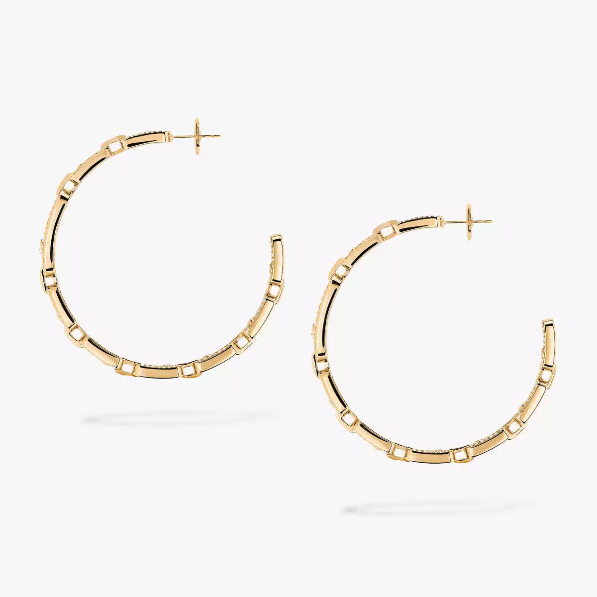 [[AuraEcho]Move Link Diamond Hoop Earrings