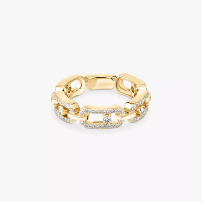 [AuraEcho]Move Link Pave_-Set Diamond Ring in Gold