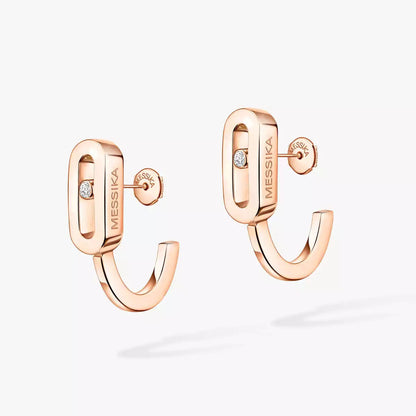 [AuraEcho]Diamond Mini Hoop Earrings Move Classique