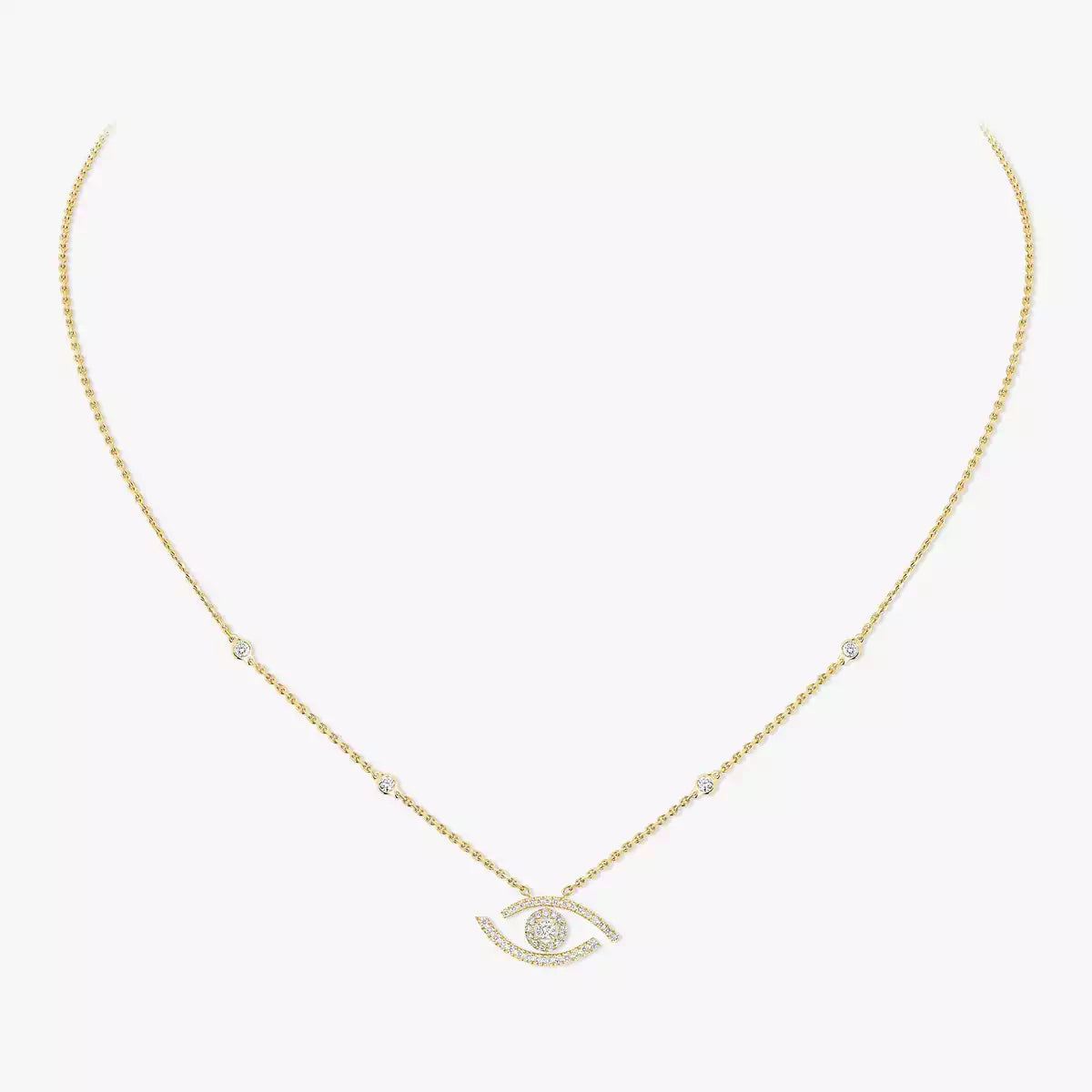 [AuraEcho]Pave_ Diamond Necklace Lucky Eye