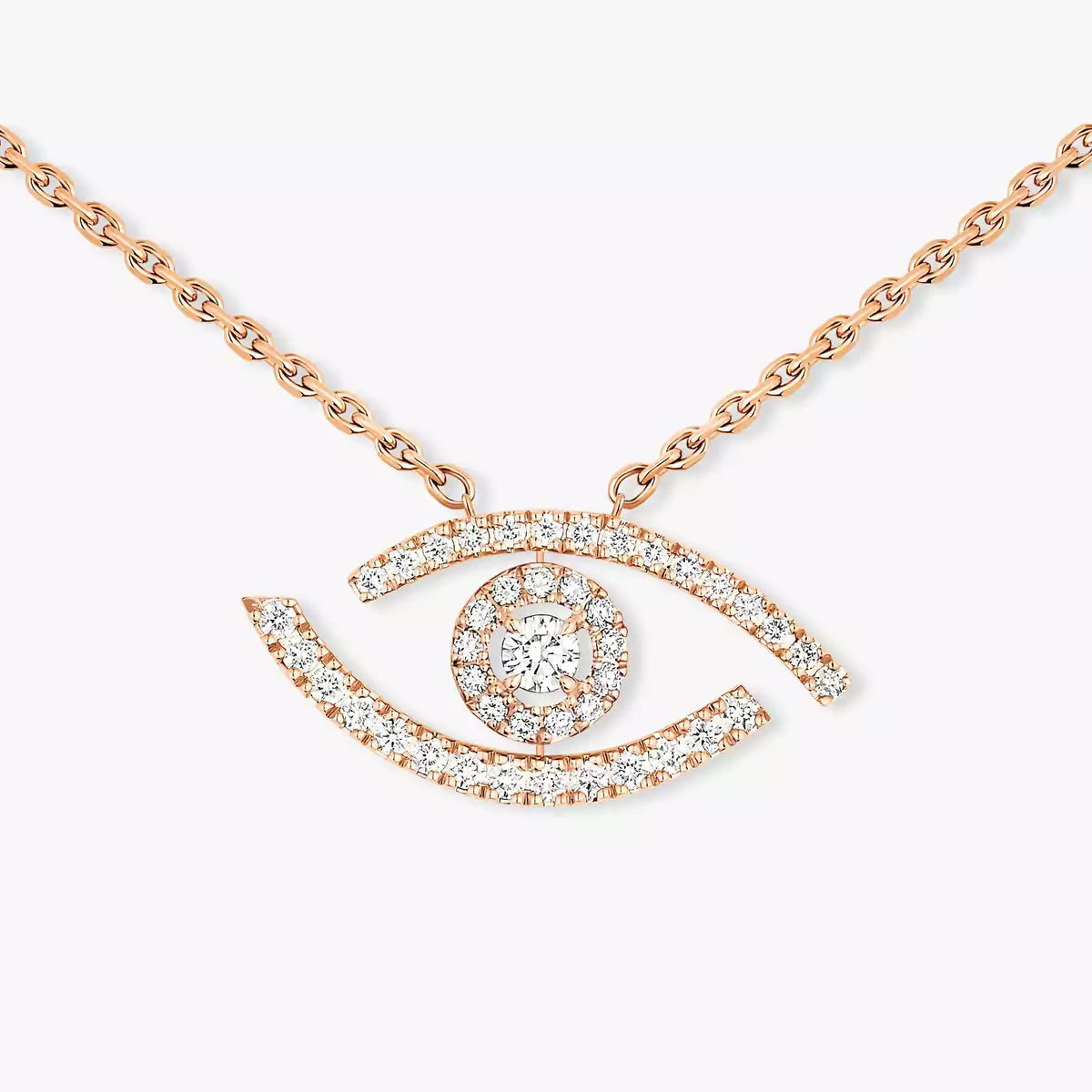 [AuraEcho]Pave_ Diamond Necklace Lucky Eye