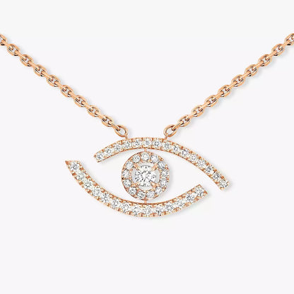 [AuraEcho]Pave_ Diamond Necklace Lucky Eye