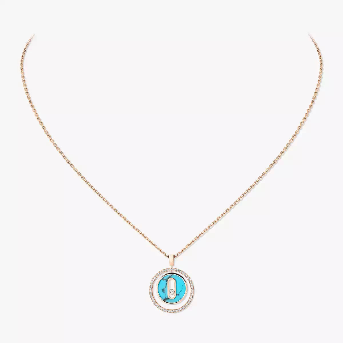 [AuraEcho]Lucky Move Diamond Necklace in Rose Gold and White Mother-of-Pearl
