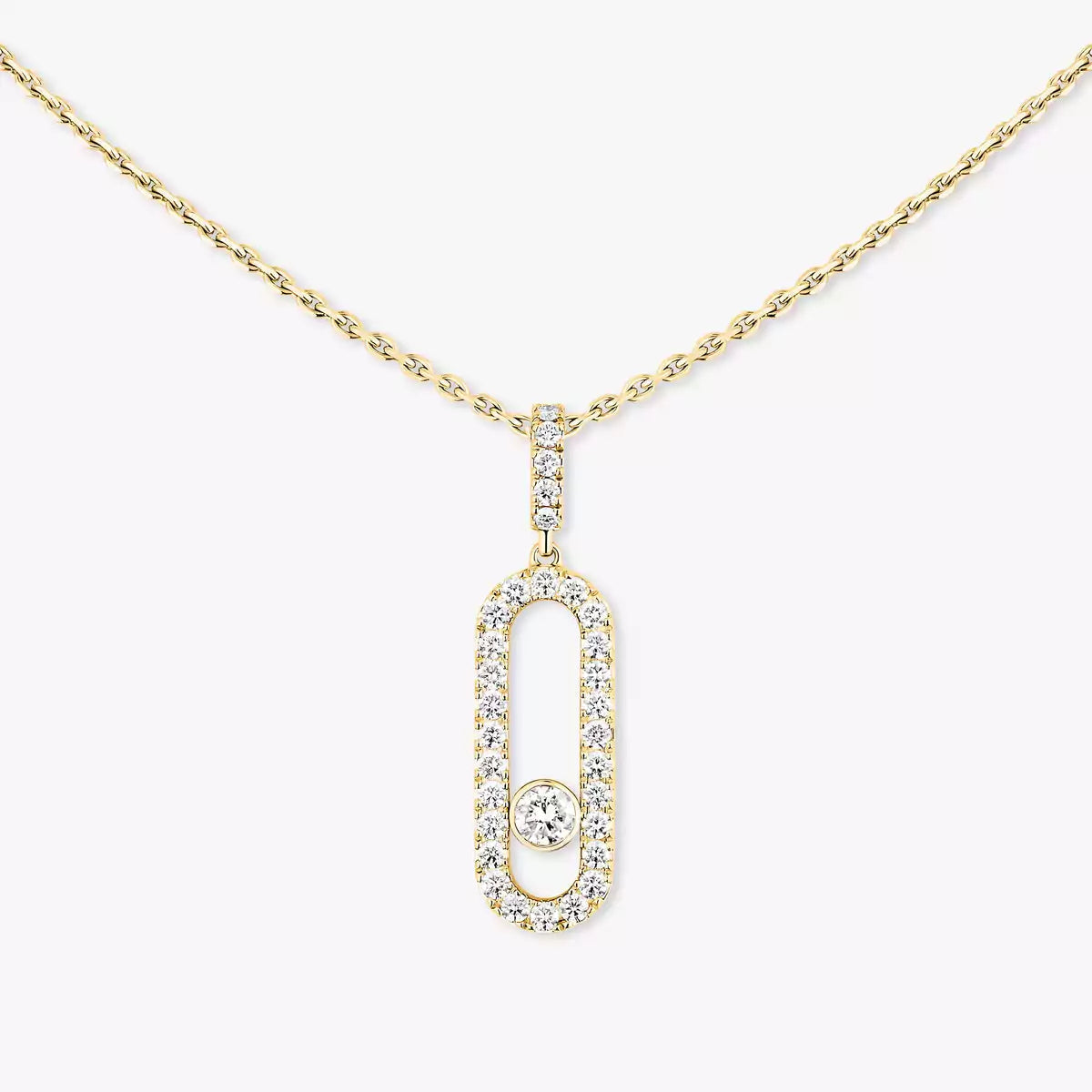 [AuraEcho]Move Uno Diamond Necklace in Rose Gold