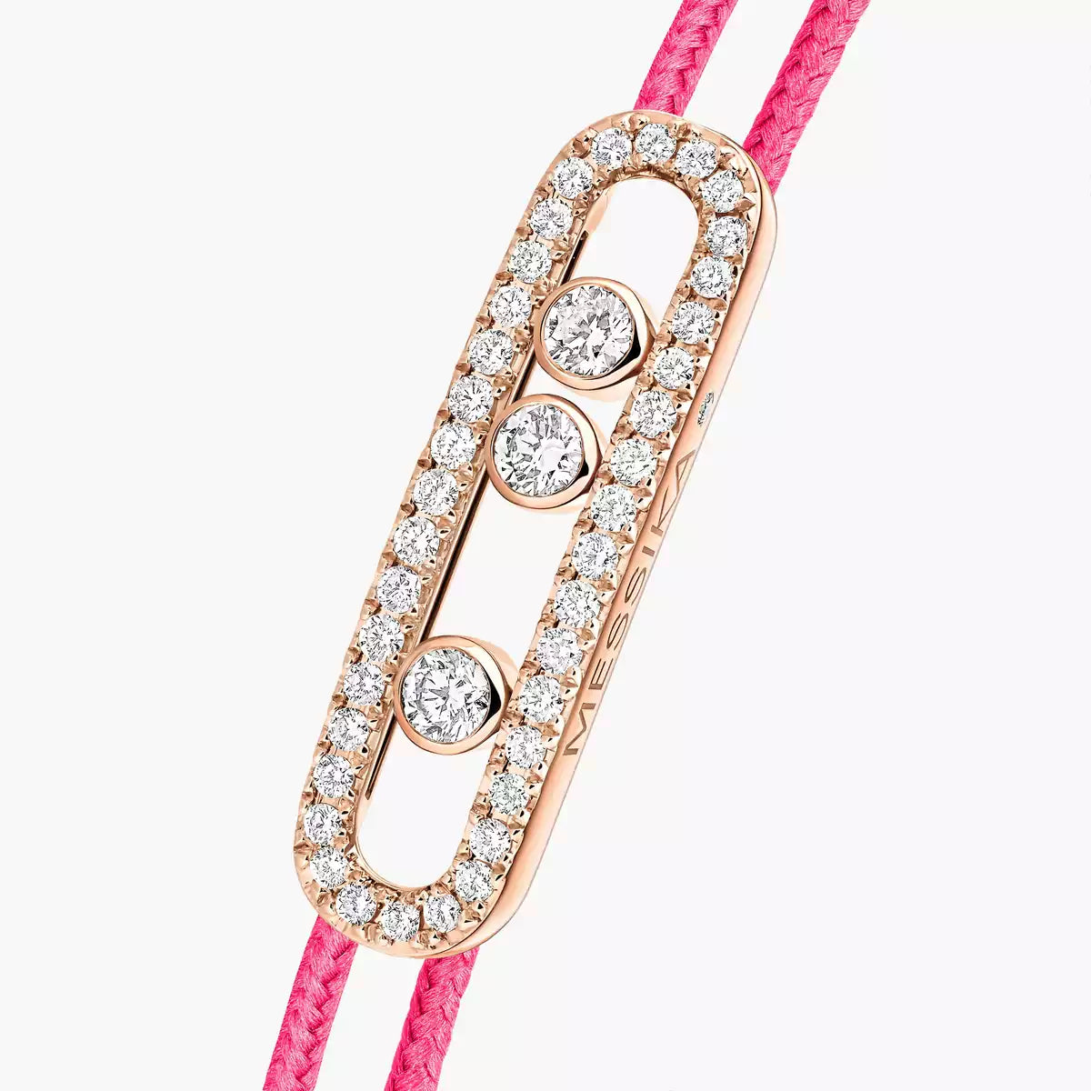 [AuraEcho]Messika Care(s) pink cord pavé bracelet
