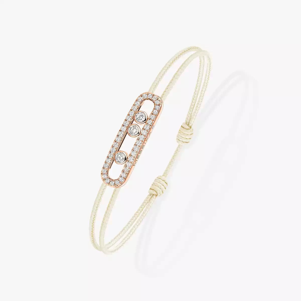 [AuraEcho]Messika Care(s) pink cord pavé bracelet