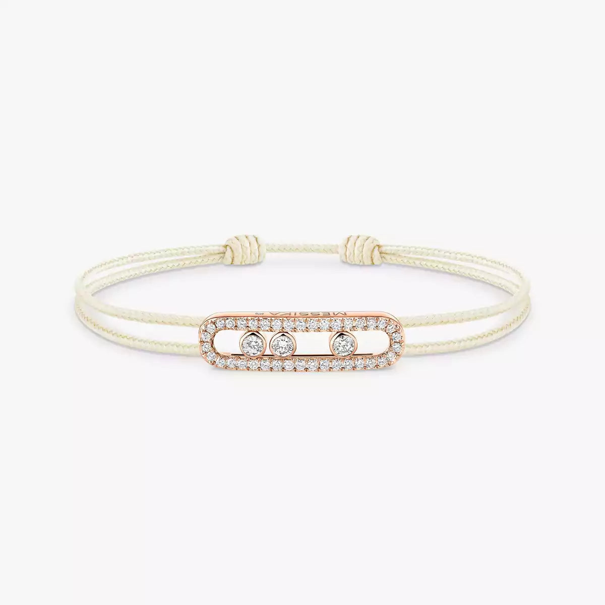 [AuraEcho]Messika Care(s) pink cord pavé bracelet