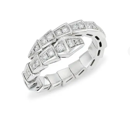 [AuraEcho]SERPENTI RING SILVER DIAMOND PAVED 4MM