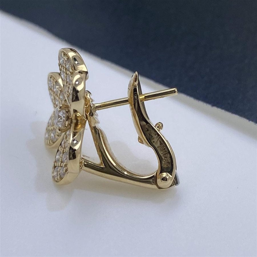 [AuraEcho]FRIVOLE GOLD FLOWER DIAMOND EARRINGS