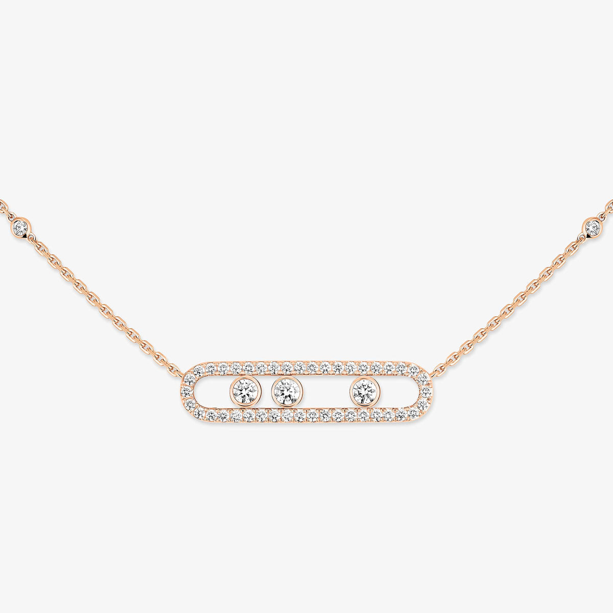 [AuraEcho] Move Pave_ Rose Gold Diamond Necklace