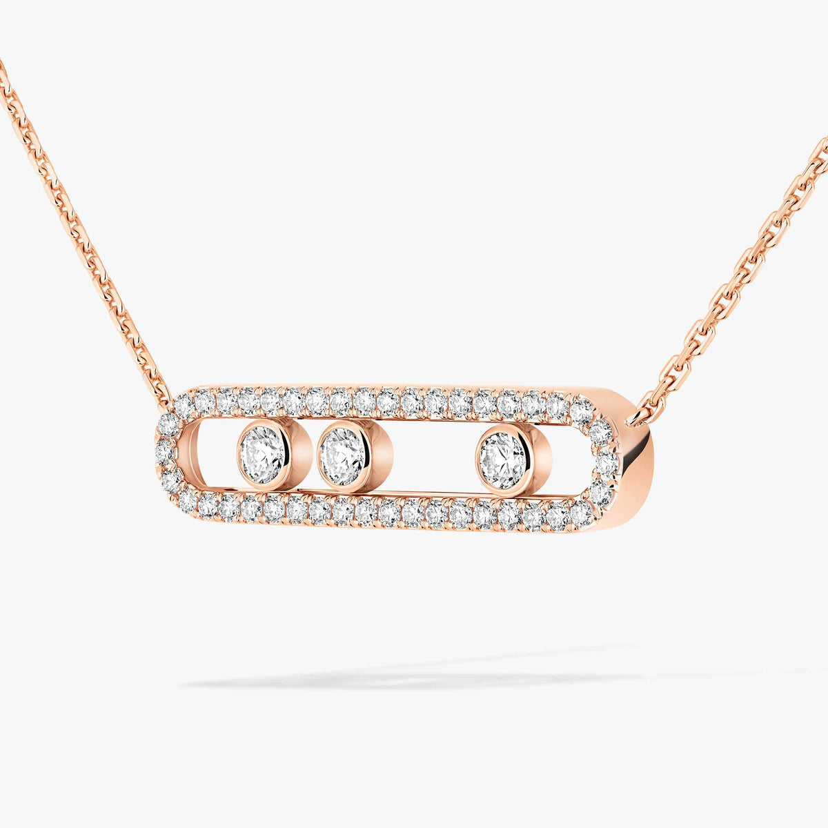 [AuraEcho] Move Pave_ Rose Gold Diamond Necklace